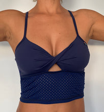 Load image into Gallery viewer, BODY CROP TOP Navy Blue with Mesh
