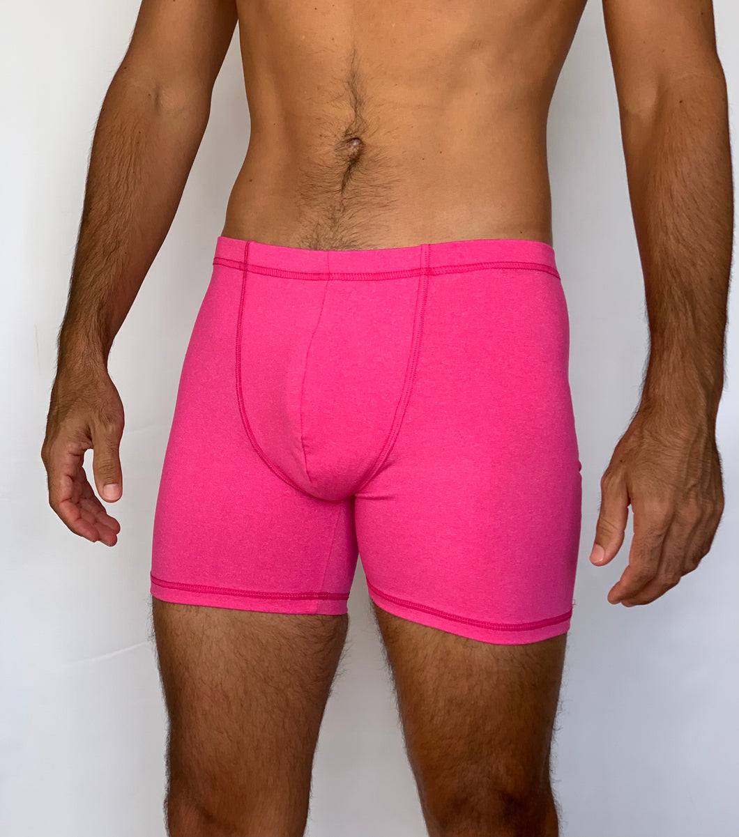 Men Yoga Shorts Pink