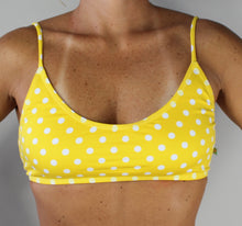 Load image into Gallery viewer, Yellow polka dot yoga top
